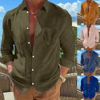 Мъжки дълъг ръкав тънък прилепващ ретро ризи Небрежни парти официални върхове блуза блуза