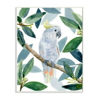 Ступел индустрии тропически какаду птица зеленина клонове стена плакет дизайн от Ани Уорън