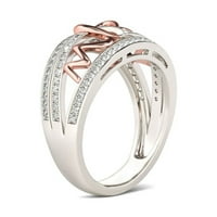 Пръстен за жени мода елегантен Ден на майката Любов комплект Кристал Пиърсинг Дамски бижута Дамски пръстен
