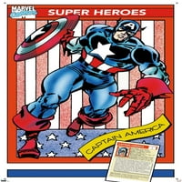 Marvel Trading Cards - Стенски плакат на Captain America с pushpins, 22.375 34