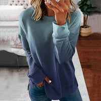 топове о-врат Пуловер Ръкав дълга тениска мода ежедневни дамски Блуза