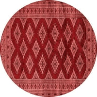 Ahgly Company Indoor Round Персийски червени традиционни килими, 6 'кръг