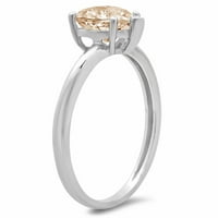 2.0ct сърце нарязано шампанско симулиран диамант 14k бяло злато годишнина годежен пръстен размер 7.25