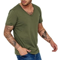 Спанде тениски за мъже Мъжки в врата тениска мода ежедневни бързо суха Дишаща пот обмен мъже тениска армия зелен ХХ-голям