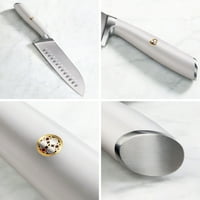 Серия немски стомана ковани 7-парче сатър нож блок, бял