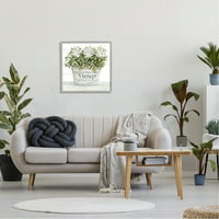 Ступел индустрии реколта цвете плантатор Рустик цъфти пълни листа Живопис сива рамка изкуство печат стена изкуство, дизайн от Синди Джейкъбс