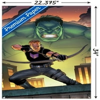 Marvel Comics - Hawkeye и Hulk - Обвиняемият Wall Poster с pushpins, 22.375 34