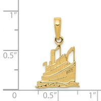 Бижута 14k жълто злато круизен кораб висулка