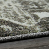 Дом Мохак призматичен Хорацио Черен преходен декоративен ориенталски прецизно отпечатан килим, 8 'х10', сиво и черно