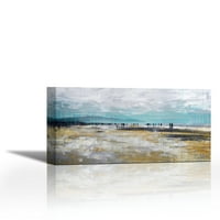 Плаж трети-съвременно изящно изкуство Джикле върху платно галерия обвивка-стена дéкор - Арт живопис-готов за окачване