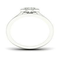 1 4к ТДВ диамант с стерлинги Сребърен клъстер ореол Булчински Сет