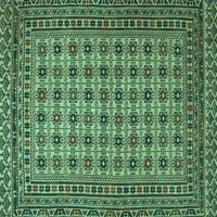 Ahgly Company Indoor Square Southwestern Turquoise Blue Country Area Rugs, 3 'квадрат