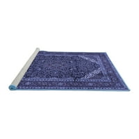 Ahgly Company Machine Pashable Indoor Square Persian Blue Traditional Area Cugs, 4 'квадрат