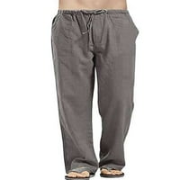 Мъжки от предни разходи от дъното еластична талия панталони твърди цветни панталони Лято монтирани шезлонги за теглене синьо 5xl