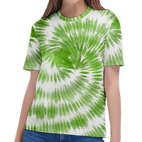 Tie Dye Pattern 3d печат Мъжки тениска O-Neck с къс ръкав Небрежен огромен женски тениска отгоре