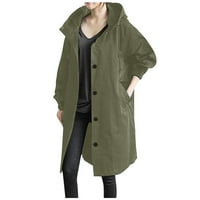 Scyoekwg зимни палта за жени плътни цветове ежедневно палто с дълъг ръкав ревера палто бутон джобни отдих с качулки