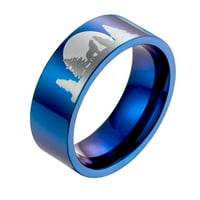 Готин титаниев стоманен пръстен творчески самотен вълк в пръстена на пръстена модна личност уникален подарък за бижута с пръстен
