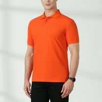 Daqian мъжки тениски Просвещение Лятен мъжки копче с къс ръкав Малка бизнес тениска Мъжки ризи Просвещение Оранжево 8