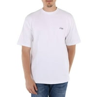 Drole de Monsieur Men's White Cotton Classic Logo Le тениска, размер с размер