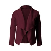 Джиюгала палта за жени есен и зимен офис твърд цвят ревера яке с дълъг ръкав тънък прилягане на ежедневна риза нередовен подгъв малък костюм