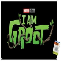Marvel I Am Groot - Плакат за стена с лого с pushpins, 22.375 34