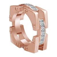 1. Карат кръгла форма Уайт естествен диамант Мъжки сватбена лента пръстен в 14k твърда роза злато