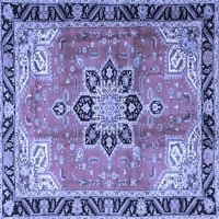 Ahgly Company Machine Pashable Indoor Square Persian Blue Traditional Area Cugs, 5 'квадрат