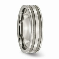 MIA Diamonds Титаниев отрязани и полирани сватбени годежни ленти Размер на пръстена - 8.5