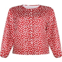 Колиша дамски ризи с дълъг ръкав върхове v шия блуза ежедневен офис флорална печатна туника риза вино червено l