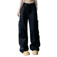 Женски панталони модерни ежедневни торбисти товари улични дрехи хоп джоггери суитчъри на теглене на небрежни разхлабени панталони с широки крака