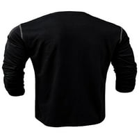 Лументо мъжки ризи Хенли Екипажа врата тениска дълъг ръкав върхове мъже случайни Пуловер редовен годни контраст цвят основен чай черен с
