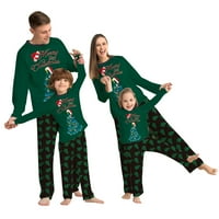 Семейство за продажби съвпадение на onesies празнична пижама комплект зелена весела коледен пуловер върхове дълги ръкави коледни графични тениски и дълги панталони за спално облекло костюм