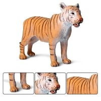 Cuteam Tiger Model, 1 деца сладък симулиран солиден тигър модел Екшън фигура играчка десктоп орнамент
