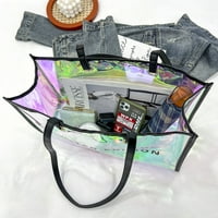 Мода жени писма голям капацитет пътуване през рамо чанти случайни лазер просто ПВЦ прозрачна чанта