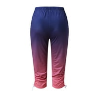 Purcolt женски свободни годни подрязани панталони еластични високи талии гамаши за летни летни ежедневни удобни панталони отпечатани отпечатани йога суиптъри Основен салон Активно облекло