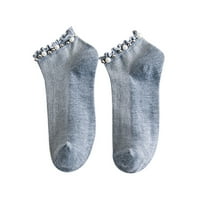 Дамски чорапи есен и зима подходящи перла удебелени топли чорапи в средата на тръбата жени дебели чорапи Дамски чорапи сиви Един размер