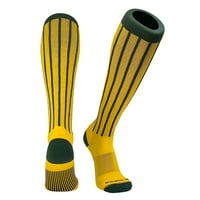 Чорапи бейзболен софтбол пинрип коляно високи чорапи - зелено злато