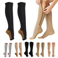 Mairbeon двойка компресионни чорапи Изящна шарка Дишащ памук Отворен пръст с цип Компресия чорапи ръкав за крака за момиче