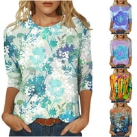 Женска ръкавна модна блуза, екипаж 3D графична тениска плюс размер ежедневни тениски за печат свободни удобни върхове на туника уникални парти ризи S - 4xl