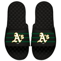 Oakland Athletics Islide MLB Stripe Slide Sandals - черно