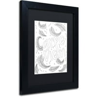 Търговска марка изобразително изкуство букви и думи 15 платно изкуство от Здравей Ангел, Черен мат, черна рамка