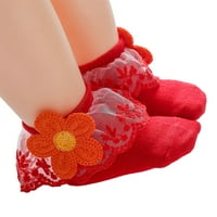 вредни 1pair детски чорапи шик изящни памучни крака по -топли бебешки къси чорапи за домакинство, червено