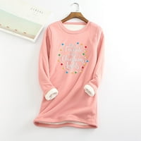 Дамски жилетка пуловери Модерна годна блуза качулка Коледна екипажа Сладки пуловери за жени розово s