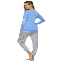 Iclosam дамски пижами комплект шезлонги памук с дълъг ръкав с дълъг ръкав 2 части PJS, S-XXL