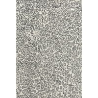 килим с ръчно тъфтинг вълна, 5 '8', дървени въглища