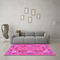 Ahgly Company Indoor Square Oriental Pink Traditional Area Rugs, 3 'квадрат