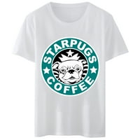 Женски тениска Starpugs кафе смешно печат жени и мъже тениска кръгла врата върхове с къс ръкав небрежен тройник