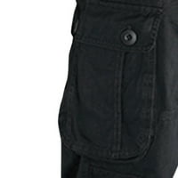 Droolingdog Мъжки атлетически панталони износени устойчиви спокойни големи размери модни множество джобове черни гащеризони за работен офис