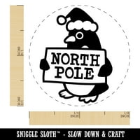 Коледен пингвин отива на Северния полюс самостоятелно мастилено мастило гумен печат мастило Стампер-розово мастило-мини