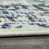 Мохак Начало призматичен Джакстън Блу преходни декоративни ориенталски прецизно отпечатани площ килим, 5 'х8', слонова кост & синьо